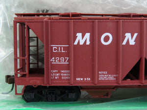 LOT of 9 HO Scale Bowser CIL Monon Railroad 2-Bay Covered Hoppers