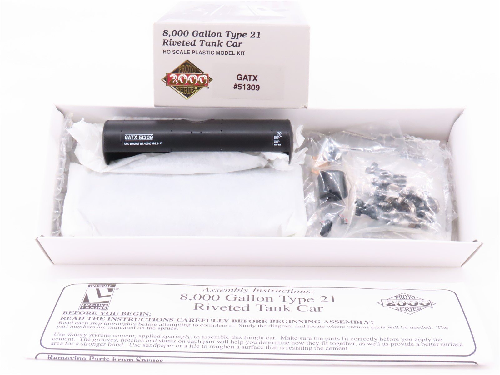 HO Proto 2000 Kit GATX 8k gal Type 21 Riveted Single Dome Tank Car #51309