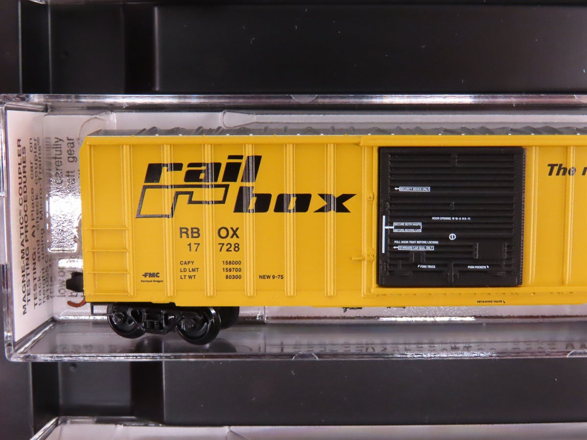 N Scale Micro-Trains MTL 99300015 RBOX Railbox 50&#39; Rib-Side Box Cars 4-Pack