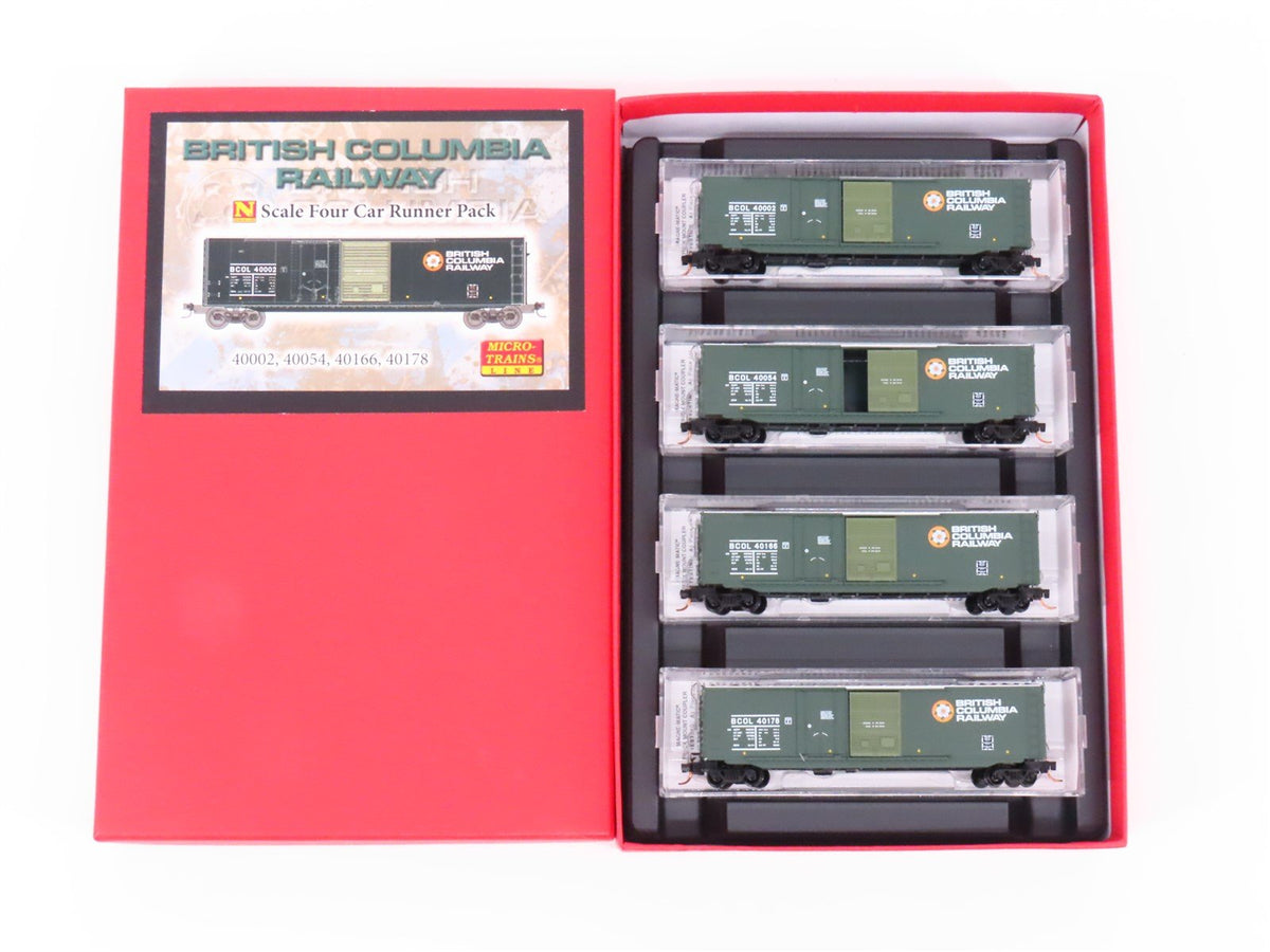 N Scale Micro-Trains MTL 99300086 BCOL British Columbia 50&#39; Box Cars 4-Pack