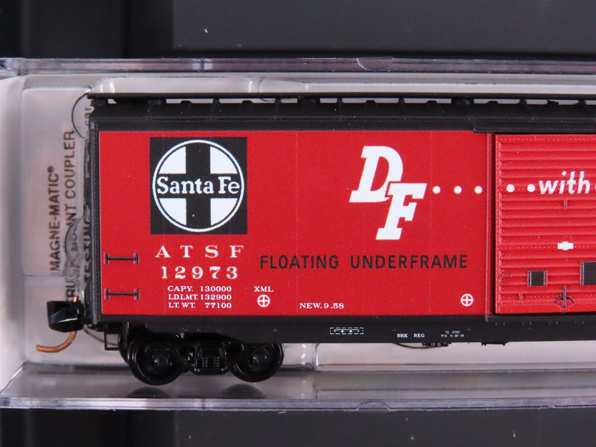 N Micro-Trains MTL 99300148 ATSF Santa Fe DF Shock Control 50&#39; Box Cars 4-Pack