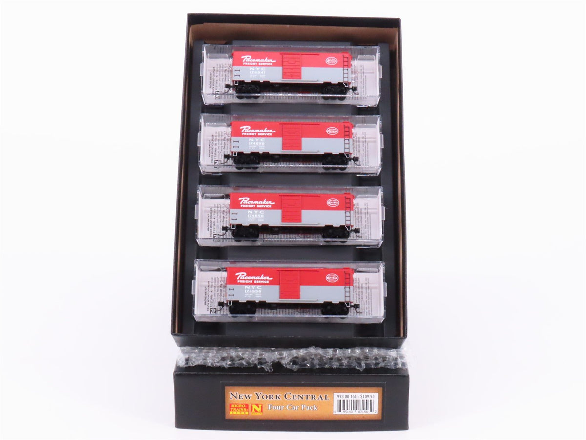 N Micro-Trains MTL 99300160 NYC New York Central &quot;Pacemaker&quot; 40&#39; Box Cars 4-Pack