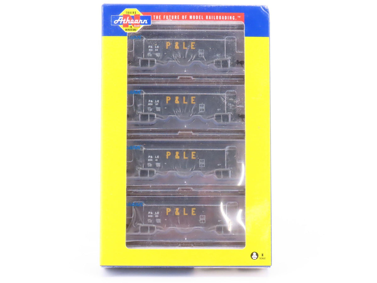 N Athearn ATH17631 P&amp;LE Pittsburgh &amp; Lake Erie 3-Bay Hoppers w/ Load 4-Pack