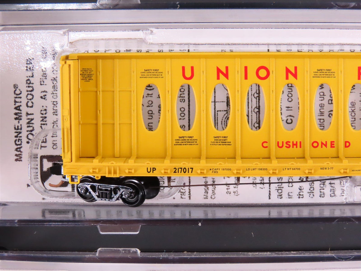 N Micro-Trains MTL 99300149 UP Union Pacific 60&#39; Centerbeam Flat Cars 4-Pack