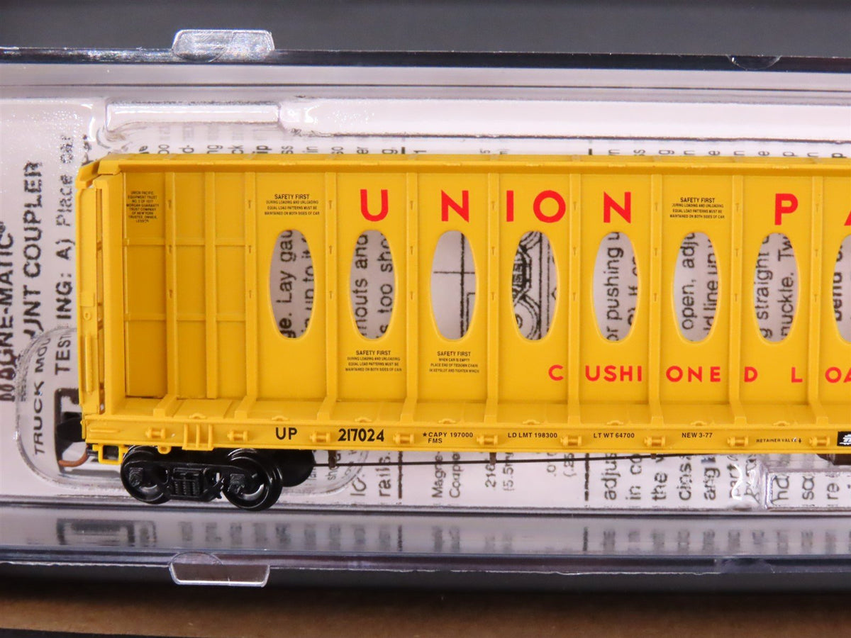 N Micro-Trains MTL 99300149 UP Union Pacific 60&#39; Centerbeam Flat Cars 4-Pack