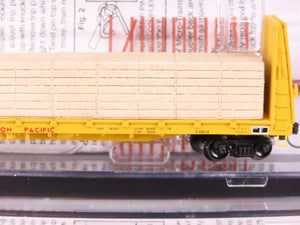 N Micro-Trains MTL 99300185 UP Union Pacific 61' Bulkhead Flat Car w/Load 4-Pack