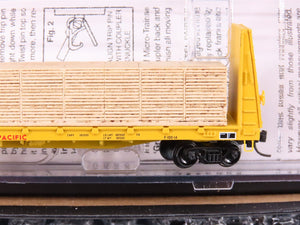 N Micro-Trains MTL 99300185 UP Union Pacific 61' Bulkhead Flat Car w/Load 4-Pack