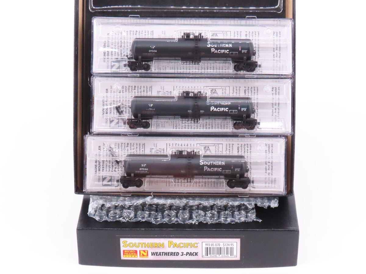 N Micro-Trains MTL 99305870 SP Southern Pacific 56&#39; Tank Cars 3-Pack - Weathered