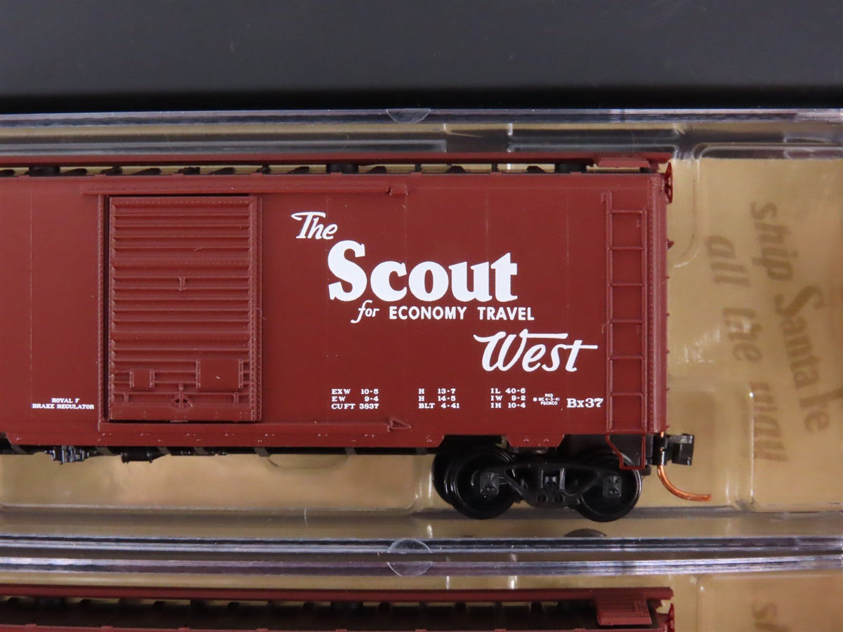 N Scale Micro-Trains MTL 99301410 ATSF Santa Fe &quot;Slogan&quot; 40&#39; Box Cars 5-Pack