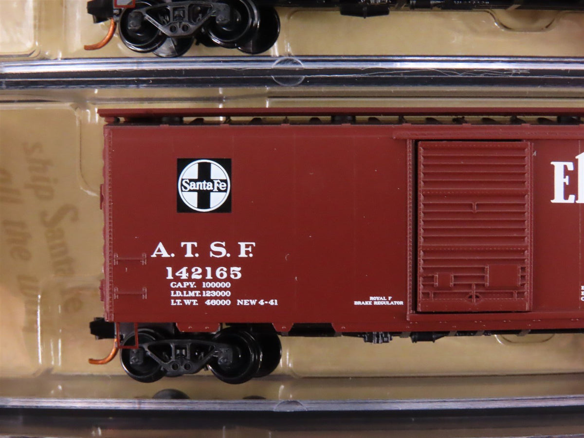 N Scale Micro-Trains MTL 99301410 ATSF Santa Fe &quot;Slogan&quot; 40&#39; Box Cars 5-Pack