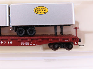 N Atlas Trainman 37612 NYC New York Central 50' Flat Car #499719 w/ 24' Trailers