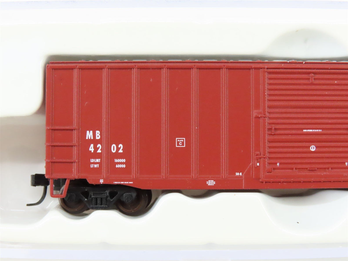 N Scale Atlas Trainman 50000692 M&amp;B Railroad ACF 50&#39;6&quot; Single Door Box Car #4202