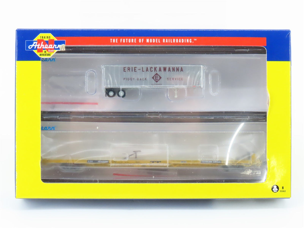 N Athearn ATH14691 TTX 89&#39;8&quot; Flat Car #154295 w/ 40&#39; EL Erie Lackawanna Trailer