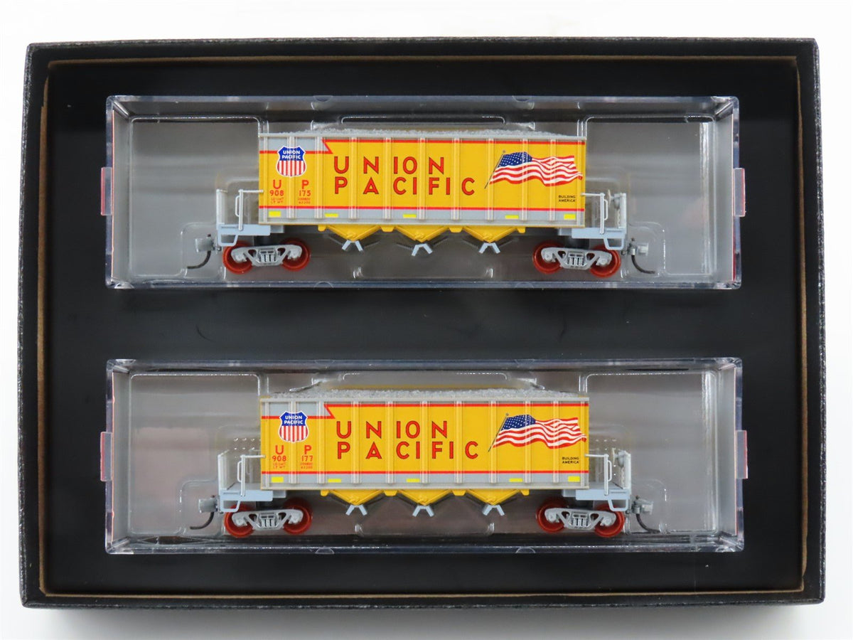 N Micro-Trains NSE MTL 20-67 UP Union Pacific 3-Bay Ortner Hoppers w/Load 2-Pack