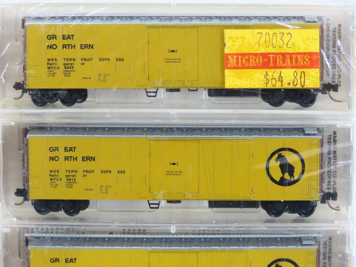 N Scale Micro-Trains MTL 70032 WFCX Great Northern 51&#39; Mechanical Reefer 6-Pack