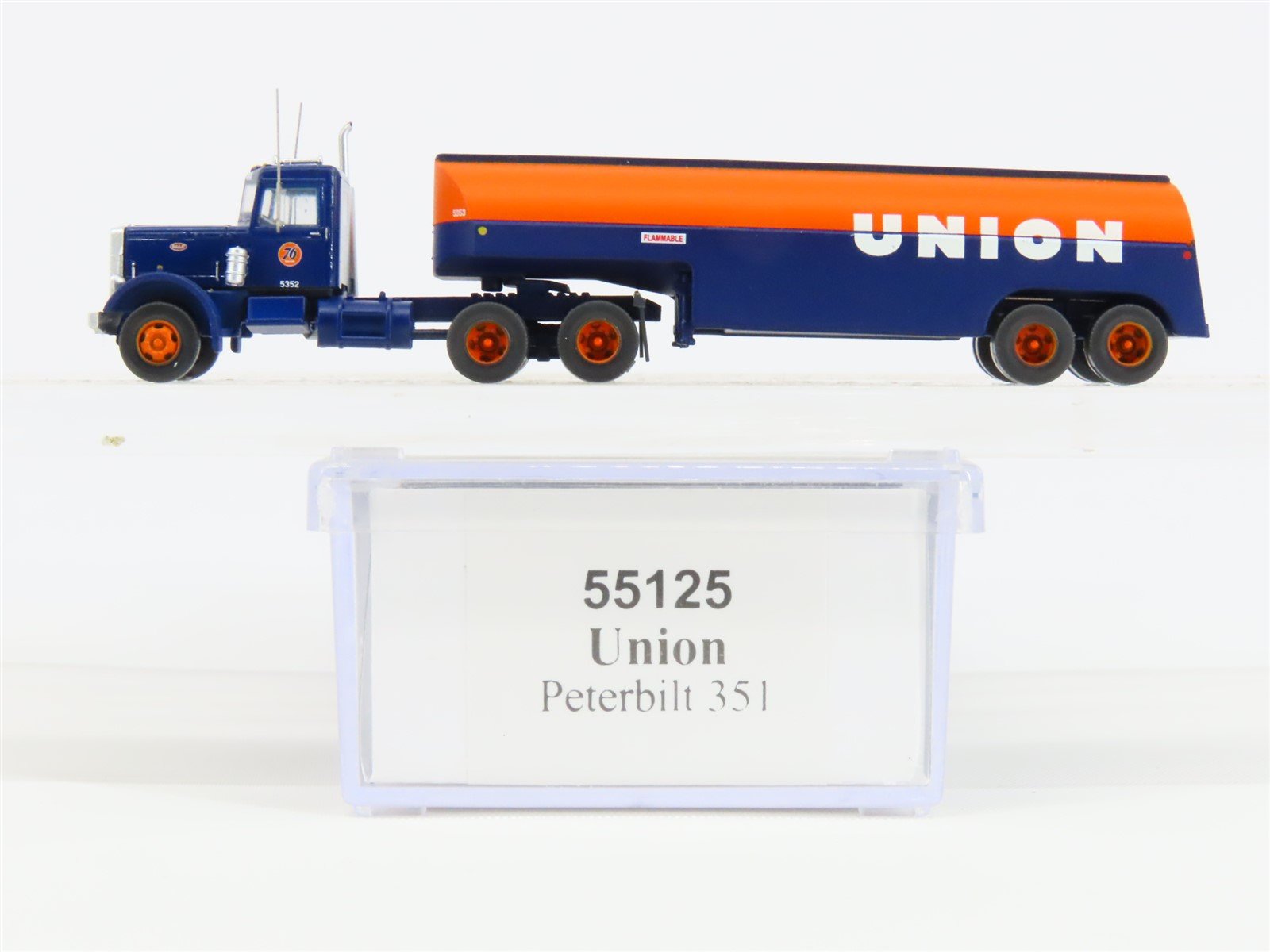 N Scale Trainworx 55125 Union Peterbilt 351 Semi Track w/ Tanker Trailer