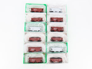 LOT of 12 HO Scale Bowser & Atlas P&WV/MKT/LS&S Railroad 2-Bay Hoppers