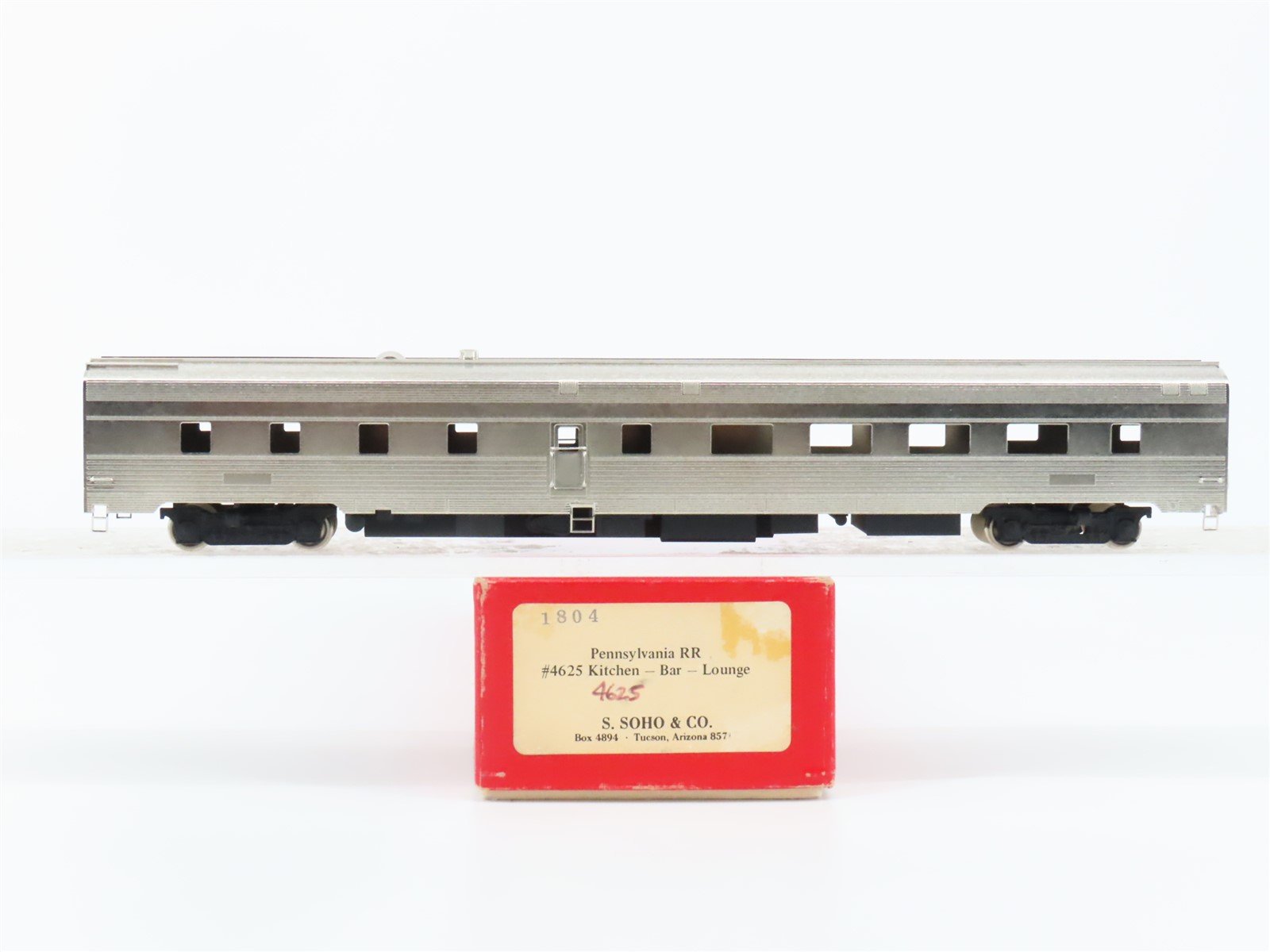 HO Scale Soho BRASS/Plated 1804 Undecorated PRR Kitchen-Bar-Lounge Passenger