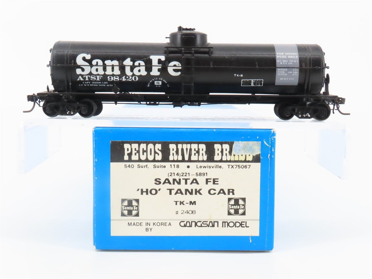 HO Pecos River/Gangsan BRASS 2408 ATSF Santa Fe Single Dome Tank Car #98420