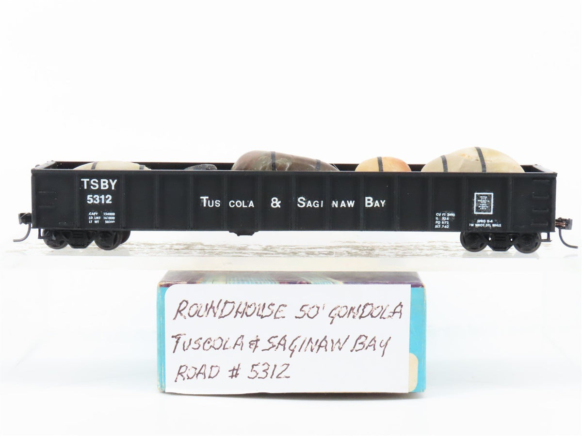 HO Scale Roundhouse TSBY Tuscola &amp; Saginaw Bay 50&#39; Gondola #5312 Custom w/ Load