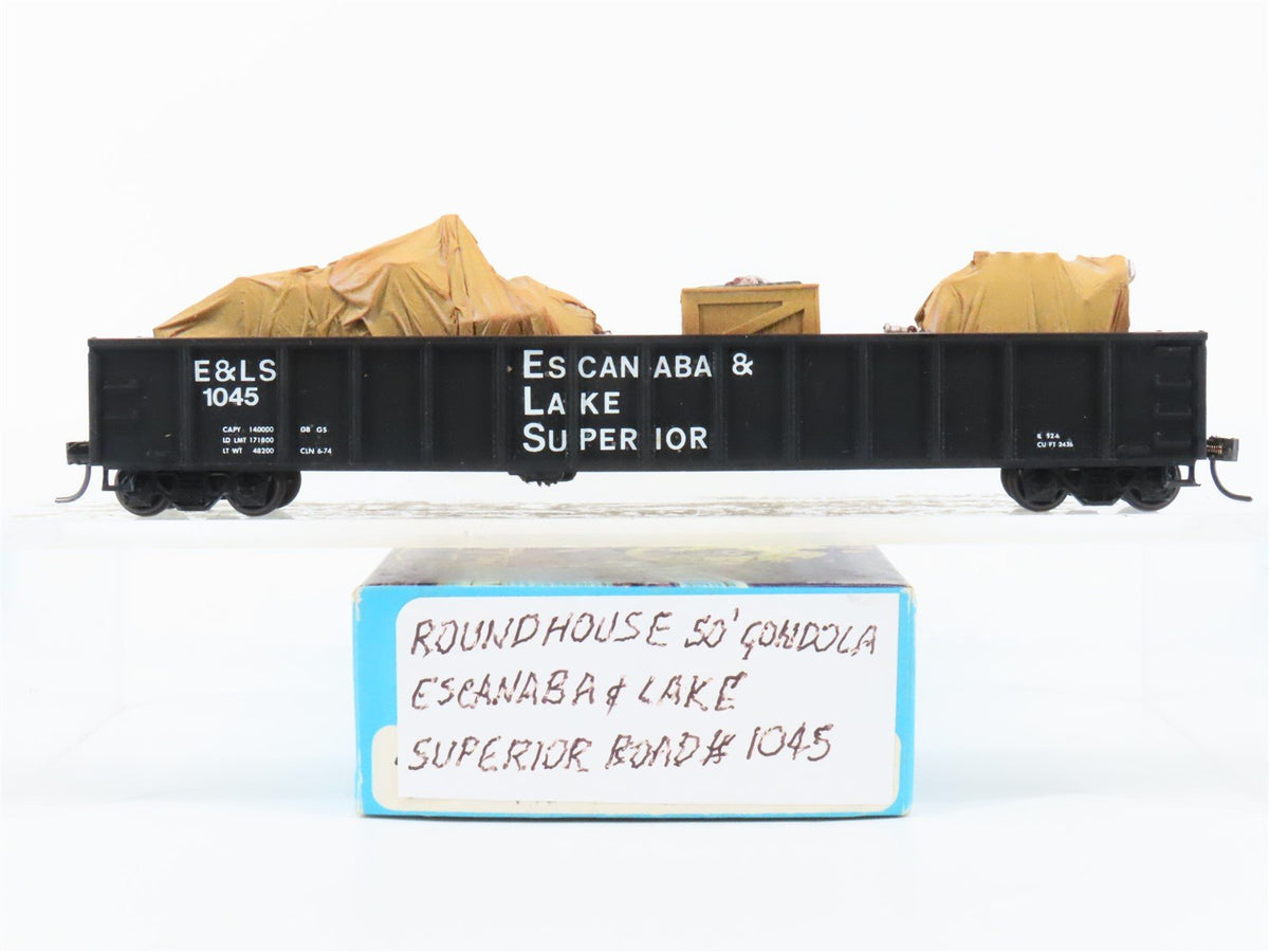 HO Roundhouse E&amp;LS Escanaba &amp; Lake Superior 50&#39; Gondola #1045 Custom w/ Load