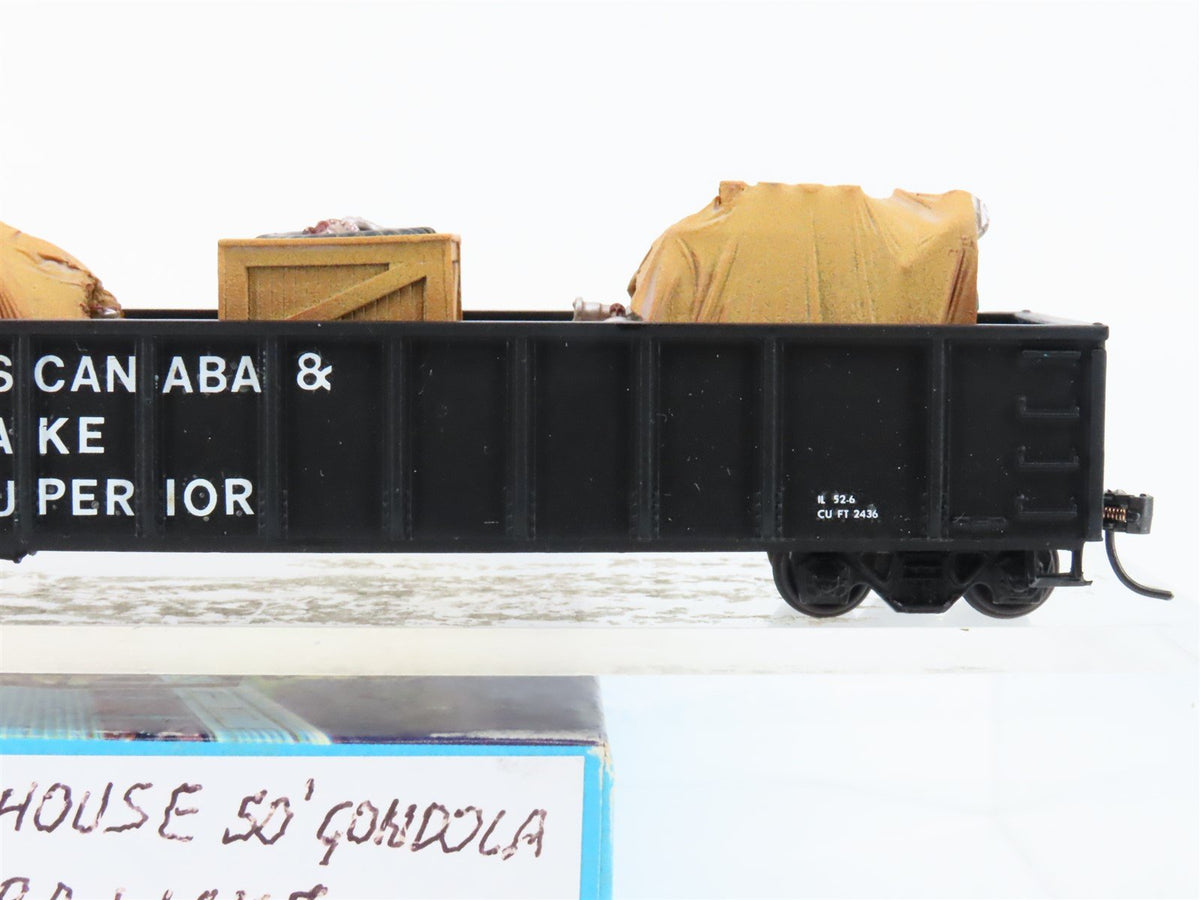 HO Roundhouse E&amp;LS Escanaba &amp; Lake Superior 50&#39; Gondola #1045 Custom w/ Load