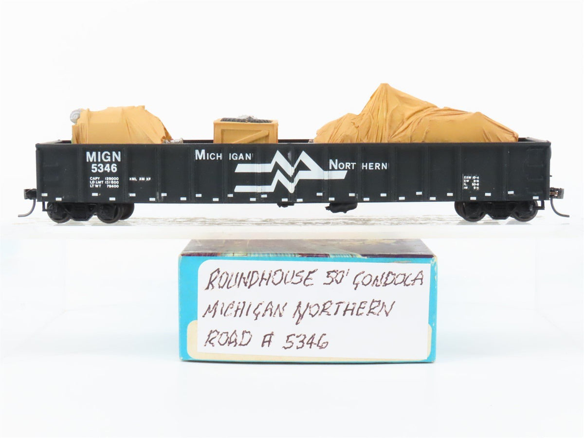 HO Scale Roundhouse MIGN Michigan Northern 50&#39; Gondola #5346 Custom w/ Load