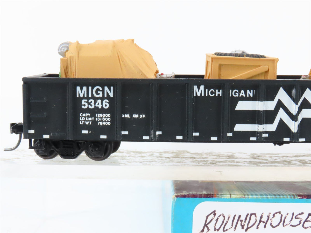 HO Scale Roundhouse MIGN Michigan Northern 50&#39; Gondola #5346 Custom w/ Load