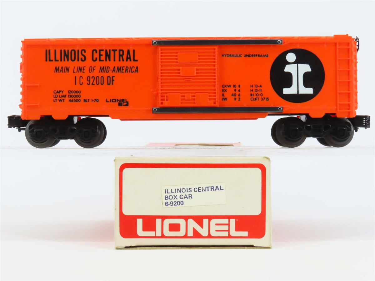 O Gauge 3-Rail Lionel 6-9200 IC Illinois Central Single Door Boxcar #9200