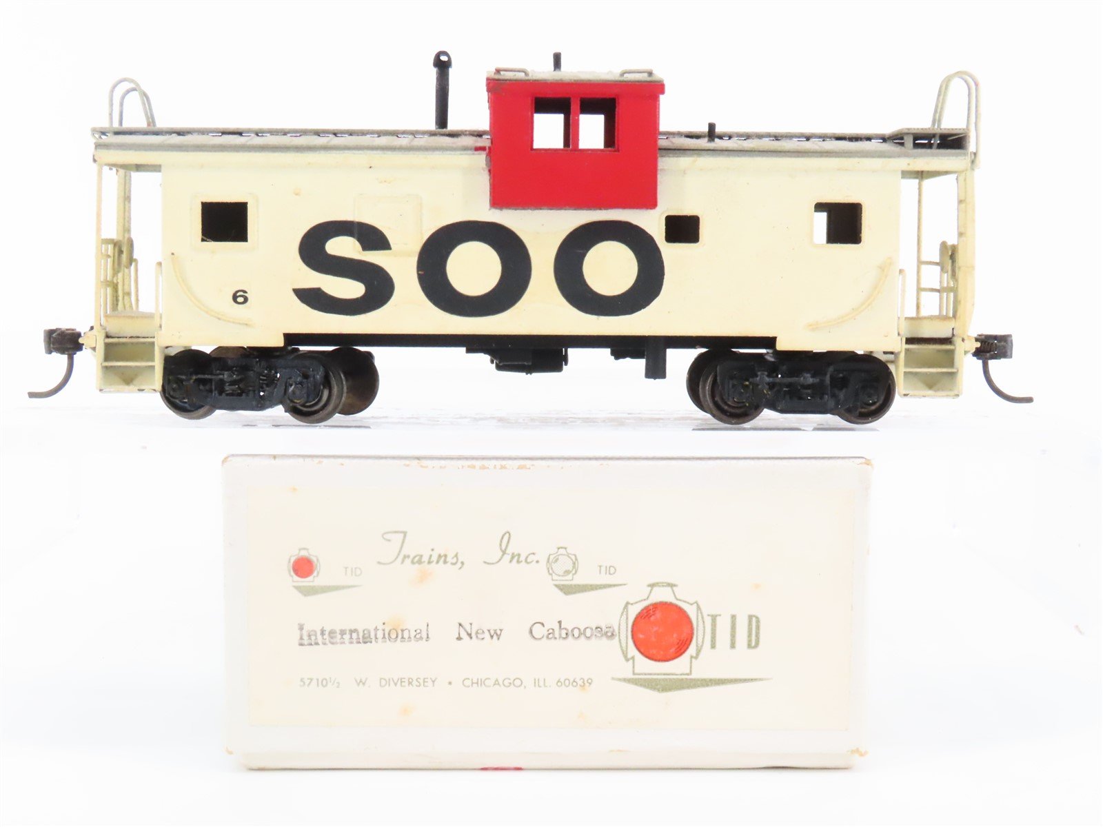 HO Trains Inc TID BRASS SOO Line Extended Vision Caboose #6 - Custom & Weathered