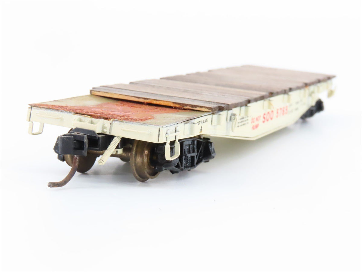 HO Scale Unbranded BRASS SOO Line Railroad 41&#39; Flat Car #5765 - Custom