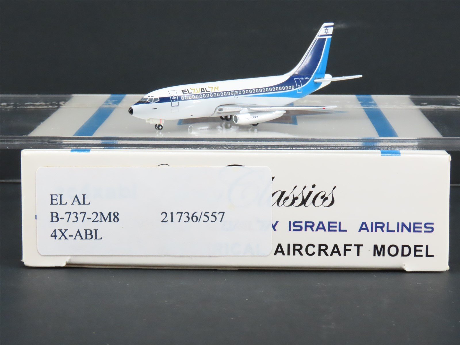 1:400 Scale Aero Classics Die-Cast El Al Israel Boeing B-737-2M8 Aircraft 4X-ABL