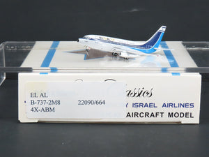 1:400 Scale Aero Classics Die-Cast El Al Israel Boeing B-737-2M8 Aircraft 4X-ABM