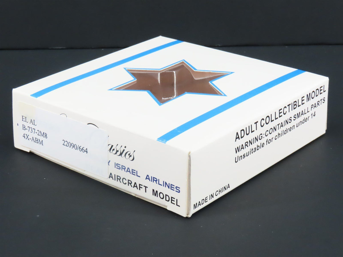 1:400 Scale Aero Classics Die-Cast El Al Israel Boeing B-737-2M8 Aircraft 4X-ABM