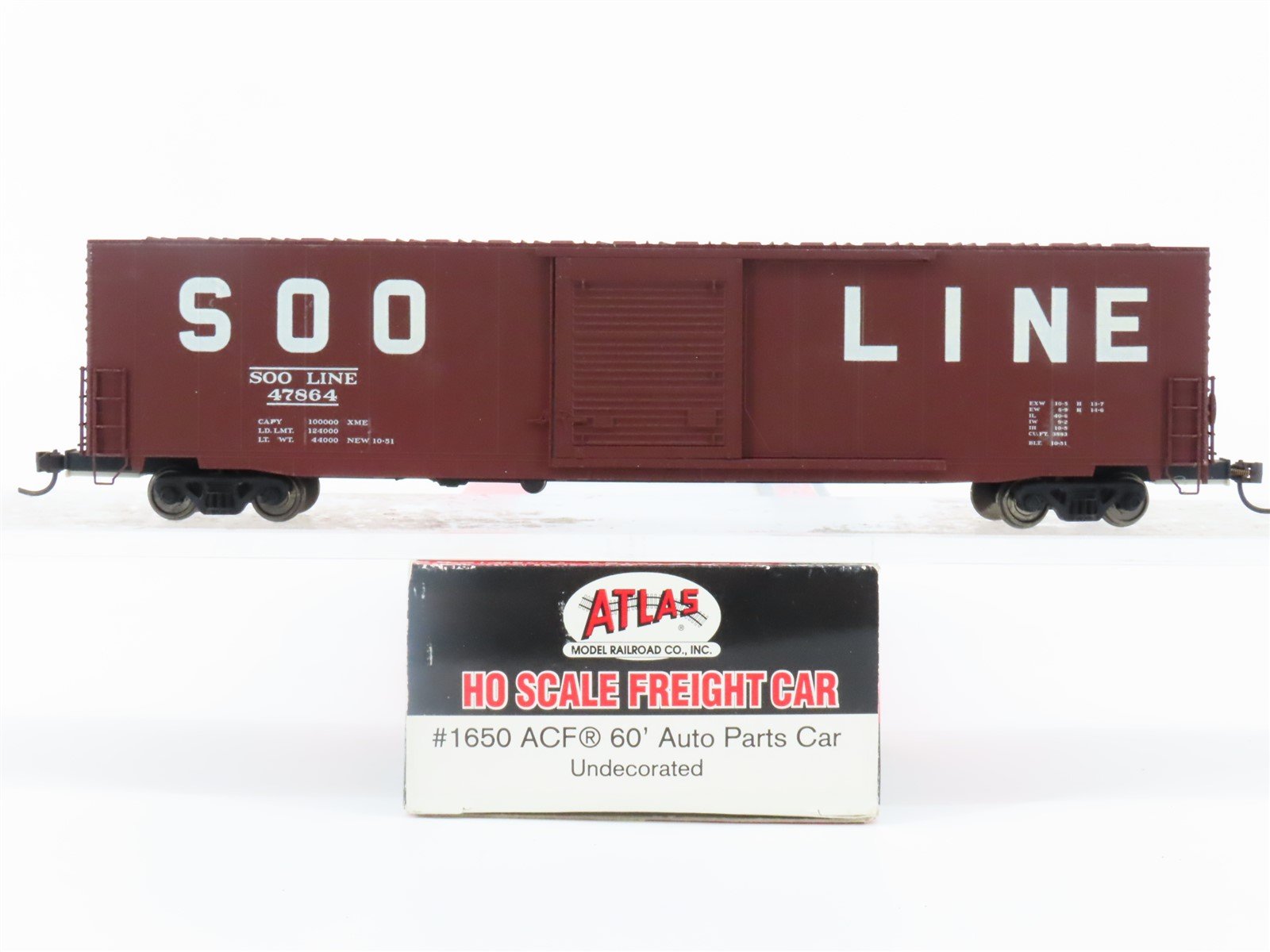 HO Scale Atlas 1650 SOO Line ACF 60' Single Door Box Car #1029 - Custom