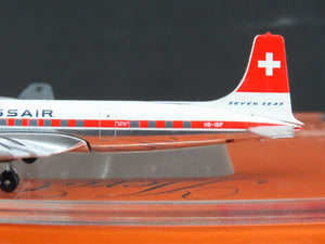 1:400 Aero Classics Die-Cast Swissair McDonnell Douglas DC-7C Aircraft HB-IBP