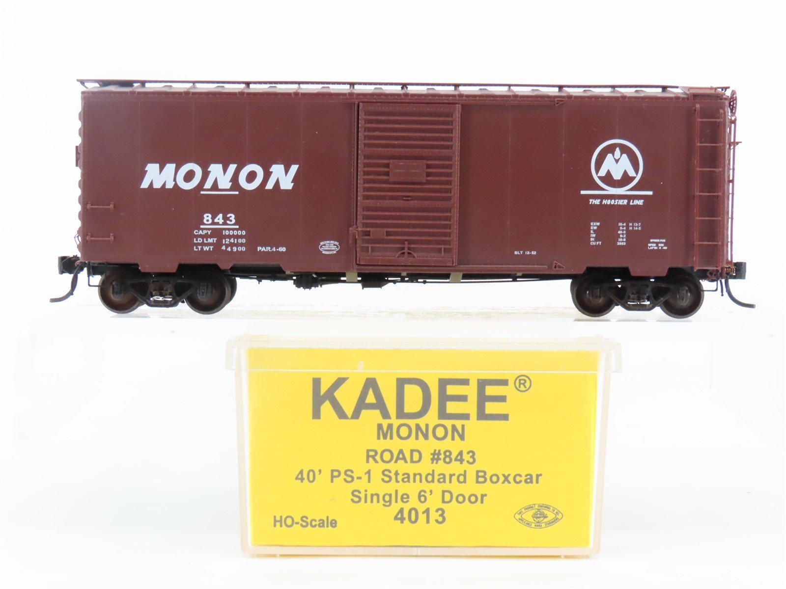 HO Scale Kadee 4013 MON Monon "Hoosier Line" 40' PS-1 Box Car #843