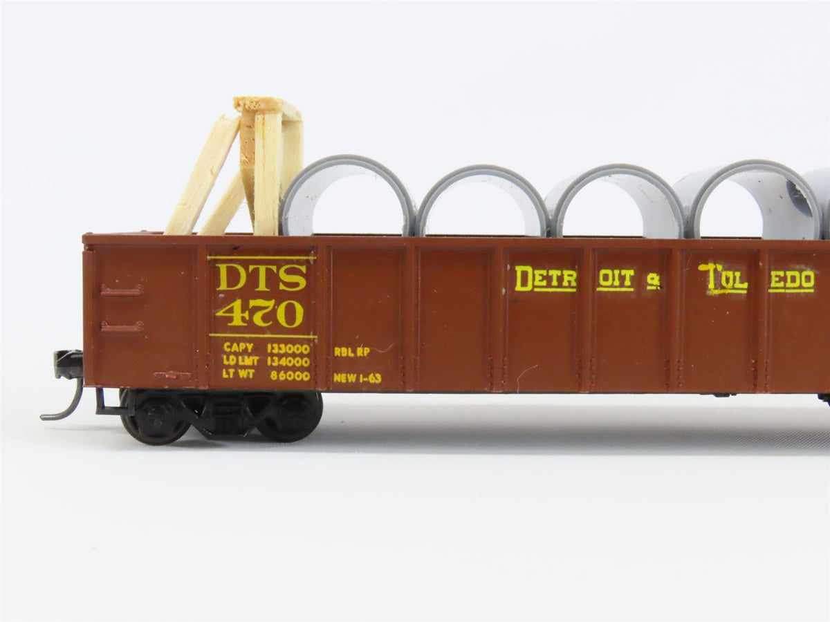 HO Athearn D&amp;T Detroit Toledo &amp; South Shore 50&#39; Gondola #470 Pro Custom w/Load