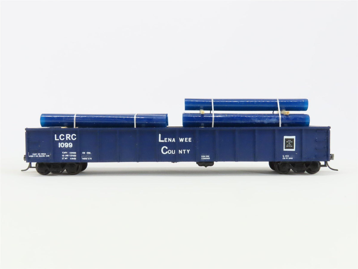 HO Scale Roundhouse LCRC Lenawee Cty 50&#39; Gondola Car #1099 Pro Custom w/ Load