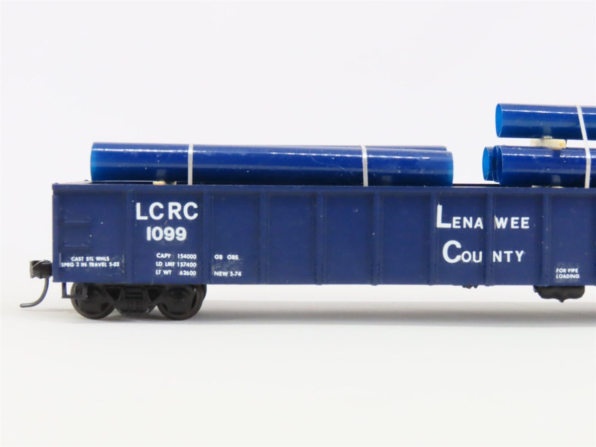 HO Scale Roundhouse LCRC Lenawee Cty 50&#39; Gondola Car #1099 Pro Custom w/ Load