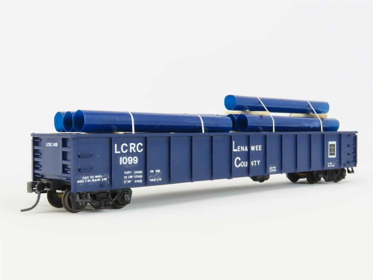 HO Scale Roundhouse LCRC Lenawee Cty 50&#39; Gondola Car #1099 Pro Custom w/ Load