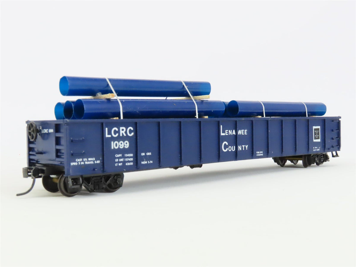 HO Scale Roundhouse LCRC Lenawee Cty 50&#39; Gondola Car #1099 Pro Custom w/ Load