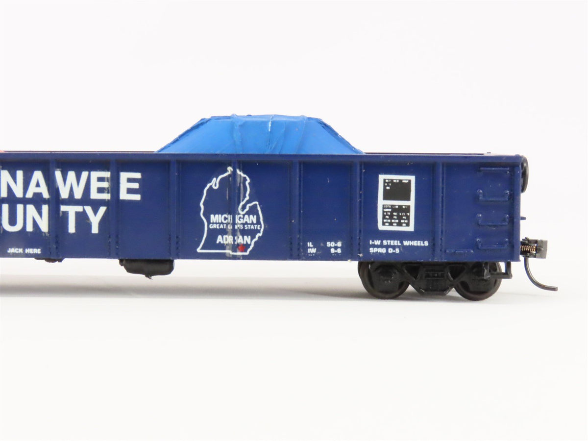 HO Scale Roundhouse LCRC Lenawee Cty 50&#39; Gondola Car #1000 Pro Custom w/ Load