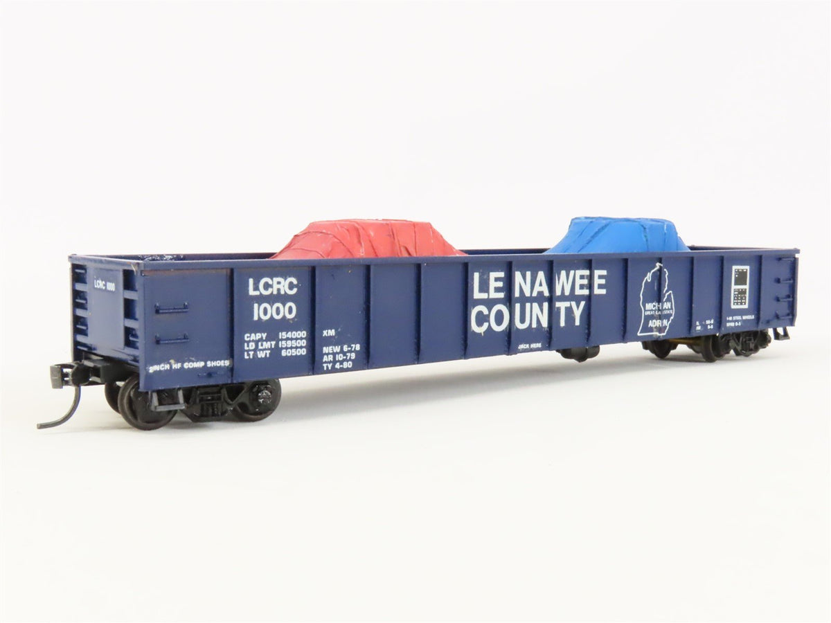 HO Scale Roundhouse LCRC Lenawee Cty 50&#39; Gondola Car #1000 Pro Custom w/ Load