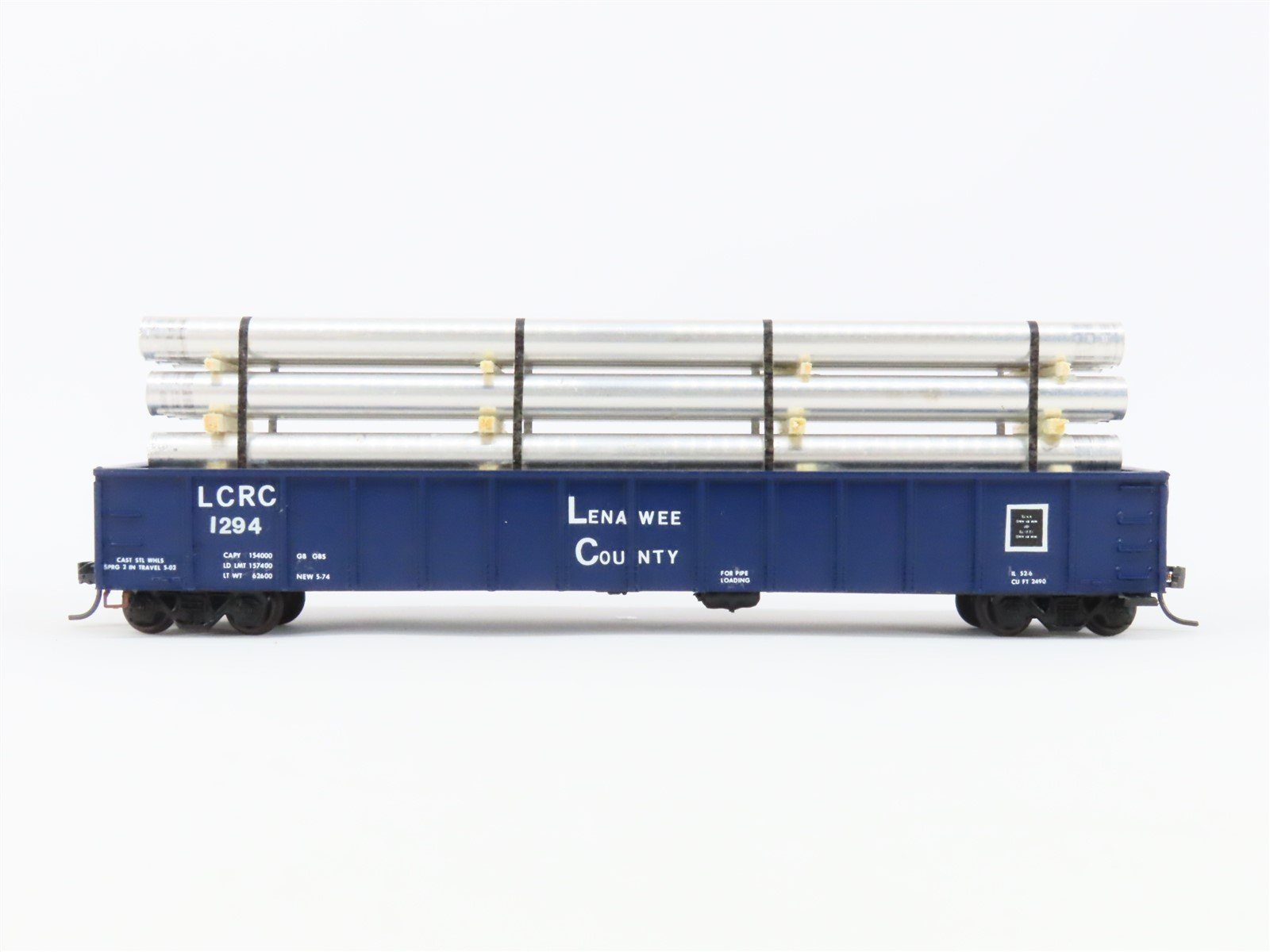 HO Scale Roundhouse LCRC Lenawee Cty 50' Gondola Car #1000 Pro Custom w/ Load