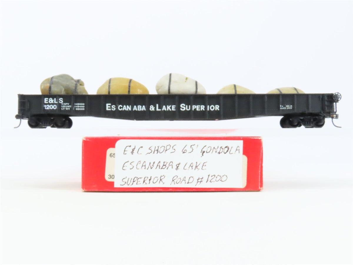 HO E&amp;C Shops ELS Escanaba &amp; Lake Superior 65&#39; Gondola #40513 Pro Custom w/ Load