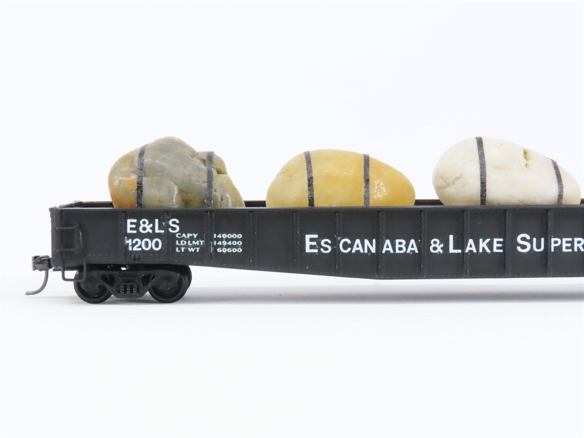 HO E&amp;C Shops ELS Escanaba &amp; Lake Superior 65&#39; Gondola #40513 Pro Custom w/ Load