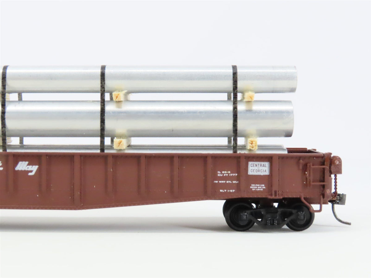 HO Scale E&amp;B Valley CG Central of Georgia 65&#39; Gondola #19501 w/ Custom Load