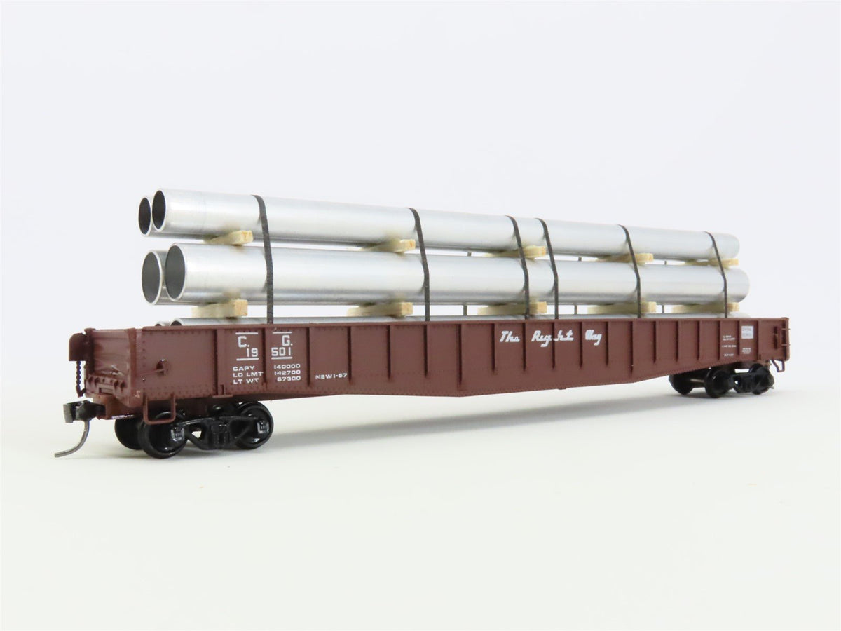 HO Scale E&amp;B Valley CG Central of Georgia 65&#39; Gondola #19501 w/ Custom Load