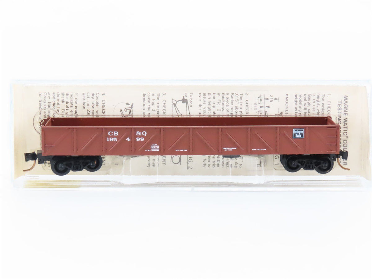 N Scale Kadee Micro-Trains MTL 60020 CB&amp;Q Burlington Route 50&#39; Gondola #195499